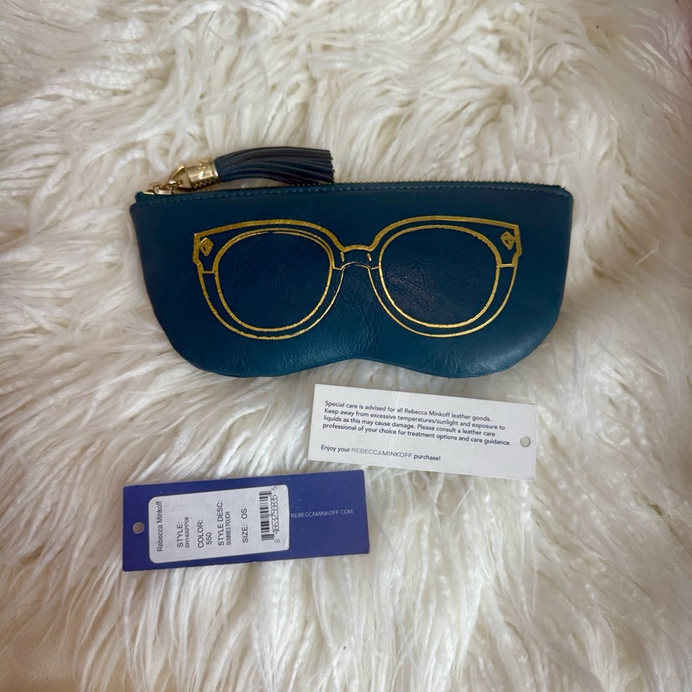 Authentic $98 Rebecca Minkoff Leather sunglasses eyeglass case sunnies pouch